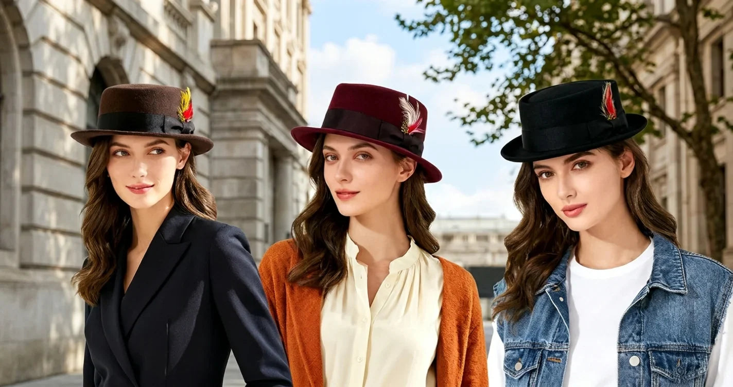 How Pork Pie Hat Colors Change Women's Outfit Appearance