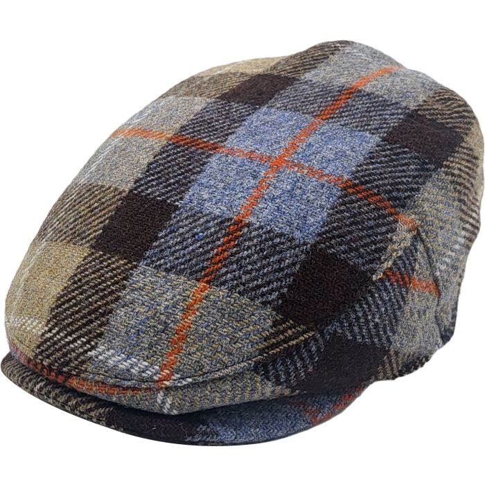 wool tartan flat cap 
