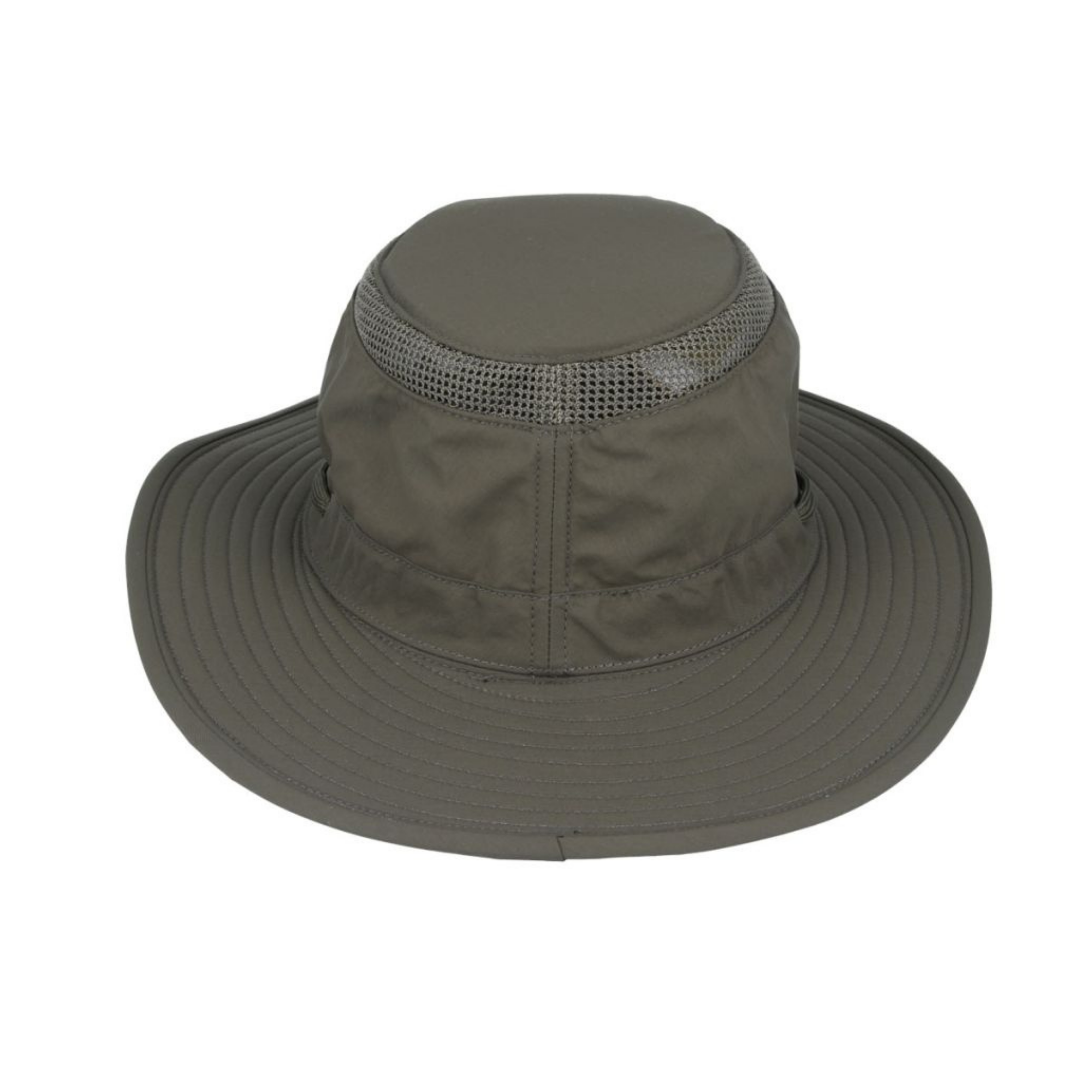 1.	Front view of Airflo packable polyester sun hat in natural colour by Novella Hats
