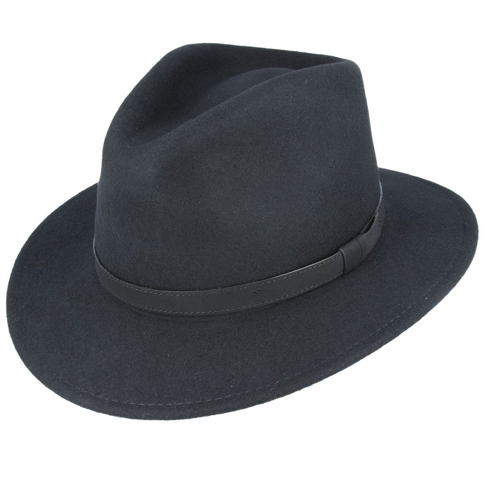Crushable Wool Fedora Hat with Leather Band. Handmade, unisex, wide-brim (8cm) fedora with a 9cm high teardrop crown, 100% wool, cotton sweatband, and leather strap. Water-resistant and packable. Available in multiple sizes.

The Novella Hats Crushable Wool Fedora Hat is a stylish and functional accessory. Handmade with 100% premium wool, this unisex hat features a classic design with a modern teardrop crown and wide A-line shaped brim.