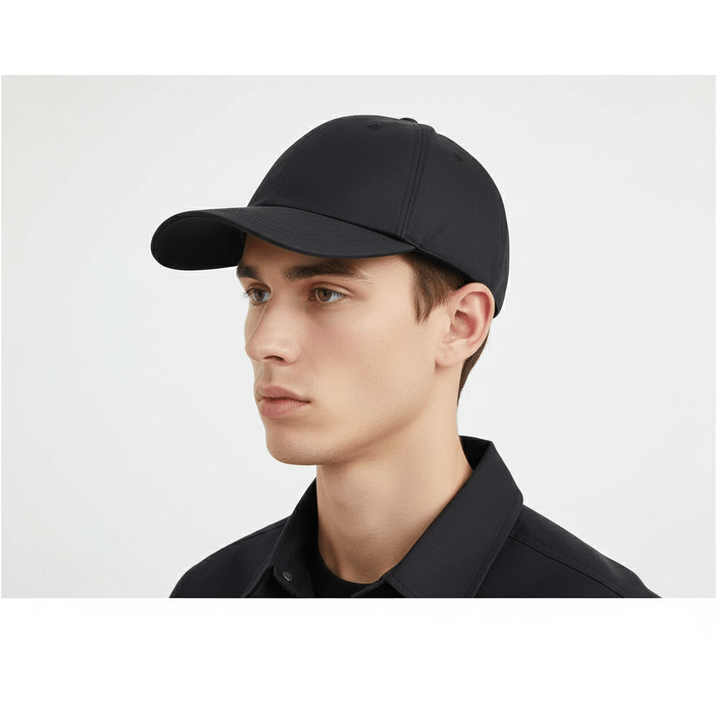 Black Waxed Cotton Cap - Vintage Baseball Classic