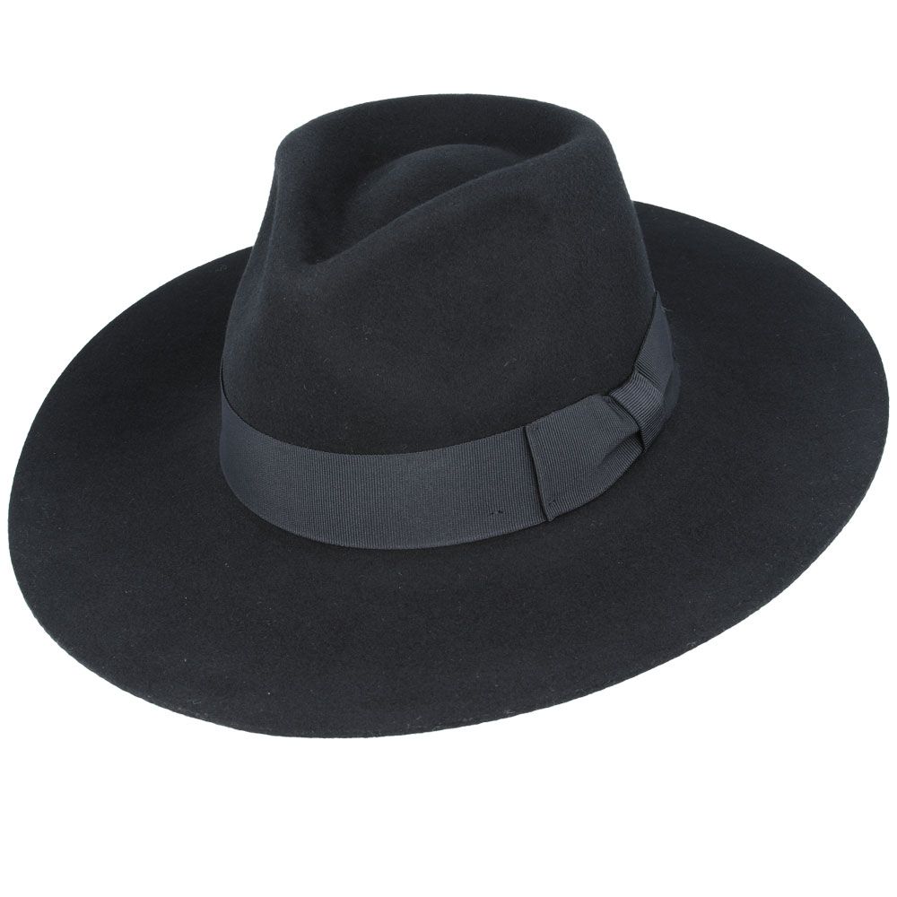The Daisy Wide Stiff & Snap Brim Fedora Hat by Novella Hats is a versatile and stylish accessory for both men and women. Made of 100% wool felt, this fedora features a stiff crown and brim for a structured look. Available in ruby, black, and gold, the hat boasts an approximately 10.5cm high crown 