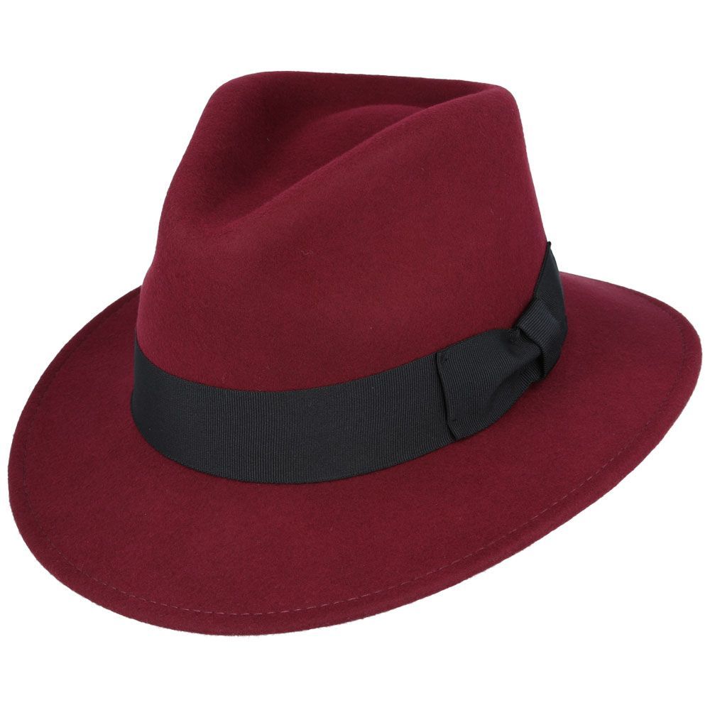 Wool Fedora Hat with Grosgrain Band. Handmade, 100% wool, with a 7cm wide brim and 11cm high crown. Features a comfortable cotton sweatband and black belt band. Packable and versatile. Available in all sizes. Key Features: Material: 100% Wool Style: Wide Brim Fedora Sweatband: Comfortable Cotton Brim 