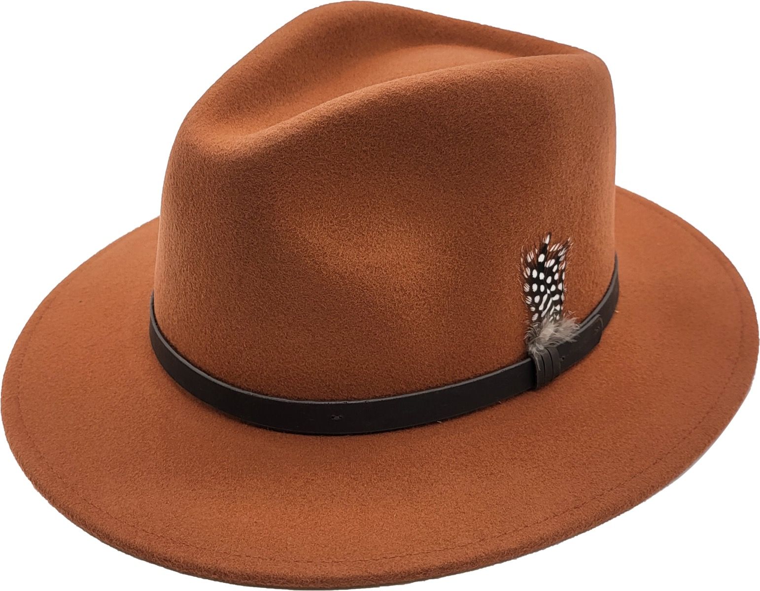 Felt Fedora hat handcrafted from 100% premium wool with a genuine leather band. Versatile for all occasions. Available in 16 stunning colors and 5 sizes (XS/S/M), (L/XL)10cm height, 6cm brim. Comfortable to wear and easy to clean. Experience the perfect blend of classic design and modern craftsmanship.