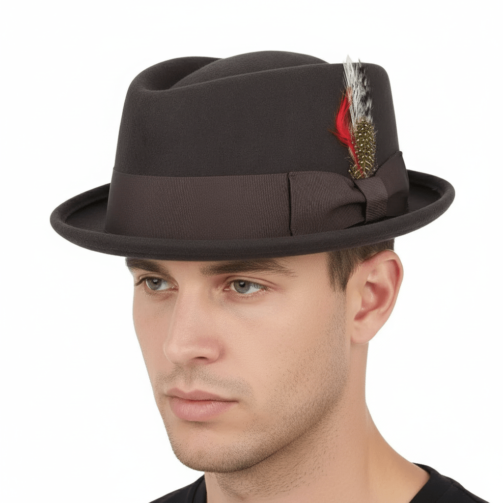 Our Crushable Wool Felt Diamond Crown Pork Pie Hat is packable &amp; perfect for travel, casual wear &amp; special occasions —just take it out of your suitcase, shake and shape, and it’s ready to wear.