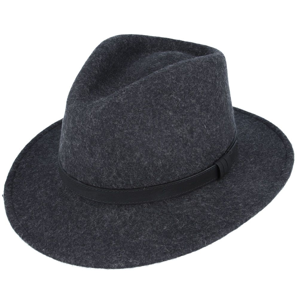 Crushable Wool Fedora Hat with Leather Band. Handmade, unisex, wide-brim (8cm) fedora with a 9cm high teardrop crown, 100% wool, cotton sweatband, and leather strap. Water-resistant and packable. Available in multiple sizes.

The Novella Hats Crushable Wool Fedora Hat is a stylish and functional accessory. Handmade with 100% premium wool, this unisex hat features a classic design with a modern teardrop crown and wide A-line shaped brim.