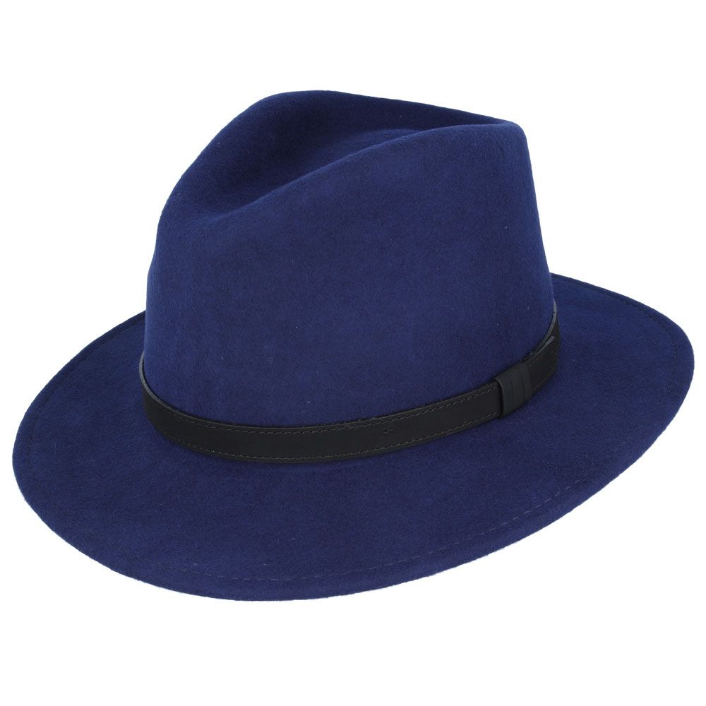 Crushable Wool Fedora Hat with Leather Band. Handmade, unisex, wide-brim (8cm) fedora with a 9cm high teardrop crown, 100% wool, cotton sweatband, and leather strap. Water-resistant and packable. Available in multiple sizes.

The Novella Hats Crushable Wool Fedora Hat is a stylish and functional accessory. Handmade with 100% premium wool, this unisex hat features a classic design with a modern teardrop crown and wide A-line shaped brim.