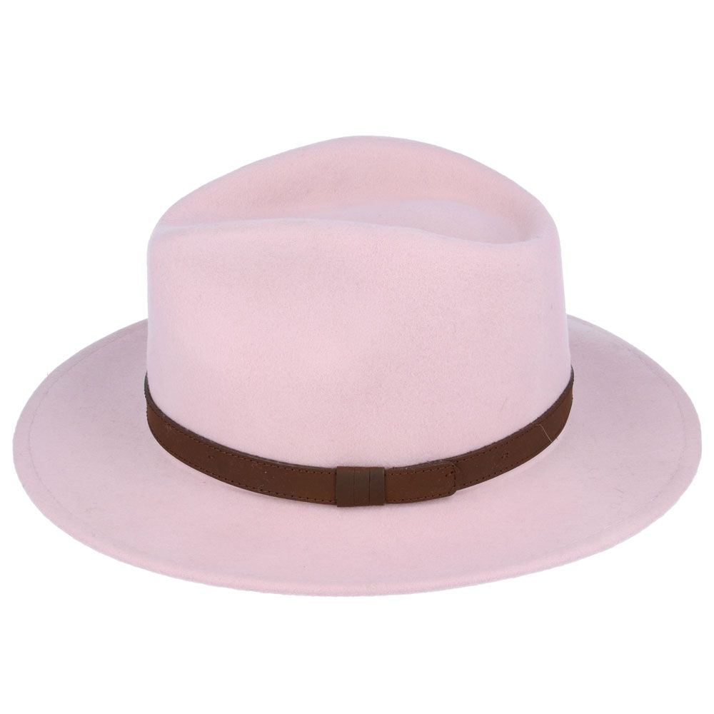 Crushable Wool Fedora Hat with Leather Band. Handmade, unisex, wide-brim (8cm) fedora with a 9cm high teardrop crown, 100% wool, cotton sweatband, and leather strap. Water-resistant and packable. Available in multiple sizes.

The Novella Hats Crushable Wool Fedora Hat is a stylish and functional accessory. Handmade with 100% premium wool, this unisex hat features a classic design with a modern teardrop crown and wide A-line shaped brim.