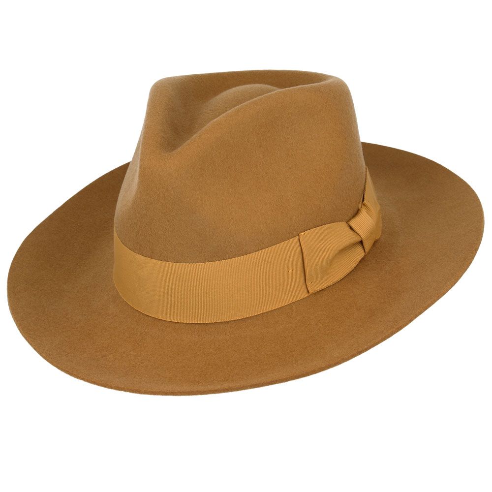 The Wool Fedora Hat Grace Snap-Brim is a versatile and stylish hat with a classic A-line shaped brim. Crafted from 100% wool, this wide stiff brim fedora is packable, allowing you to easily shape it for any occasion. The hat features a comfortable cotton sweatband, an approximately 10cm high crown.
