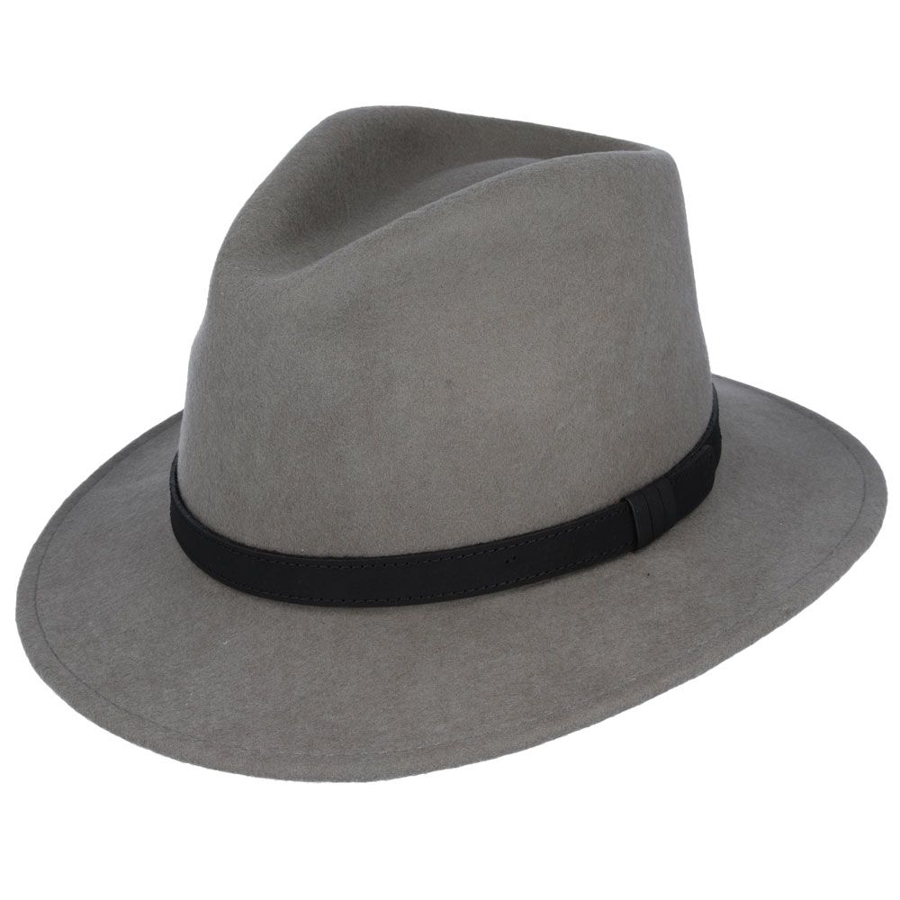 Crushable Wool Fedora Hat with Leather Band. Handmade, unisex, wide-brim (8cm) fedora with a 9cm high teardrop crown, 100% wool, cotton sweatband, and leather strap. Water-resistant and packable. Available in multiple sizes.

The Novella Hats Crushable Wool Fedora Hat is a stylish and functional accessory. Handmade with 100% premium wool, this unisex hat features a classic design with a modern teardrop crown and wide A-line shaped brim.