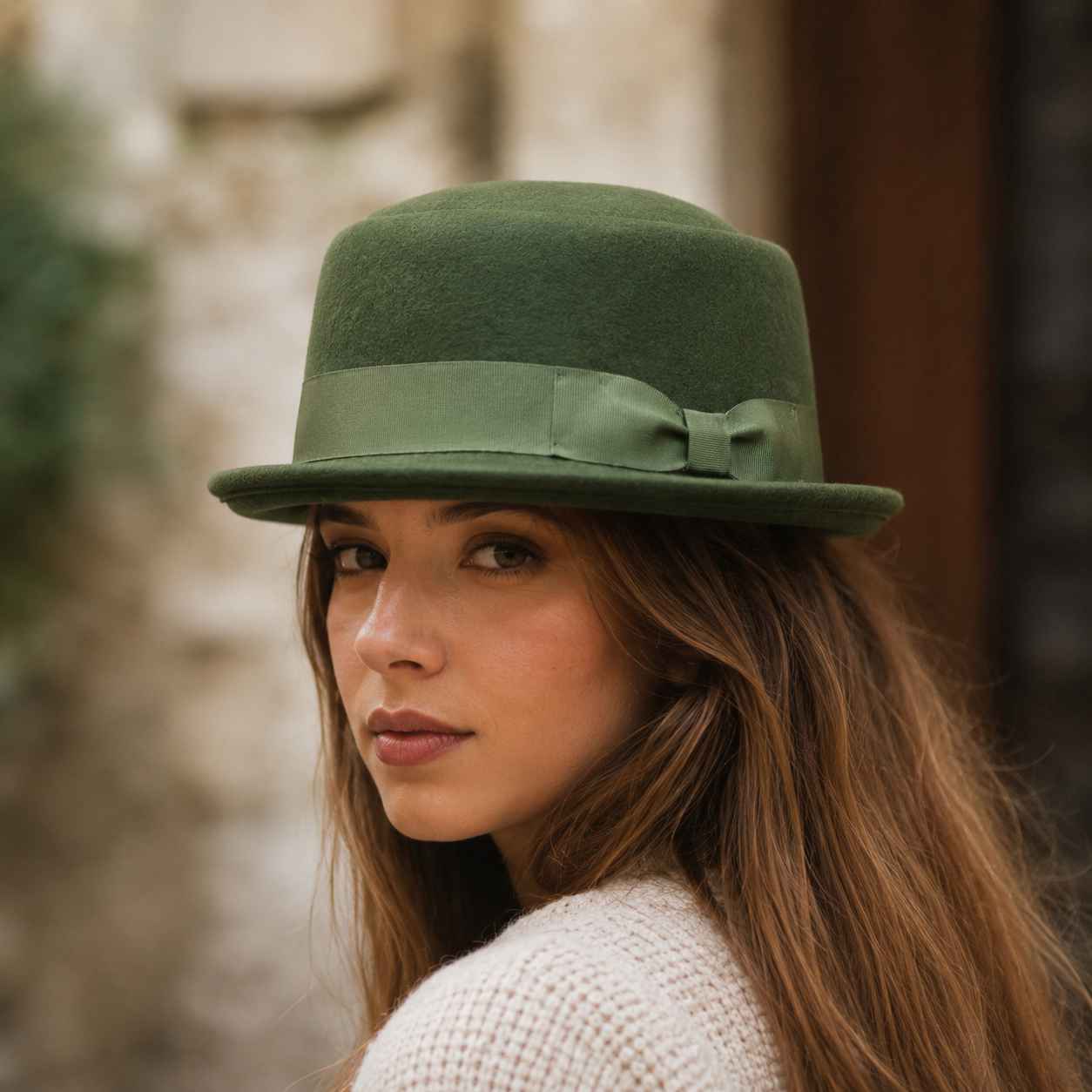 Navy Crushable Wool Felt Pork Pie Hat Flat Top Grosgrain Band