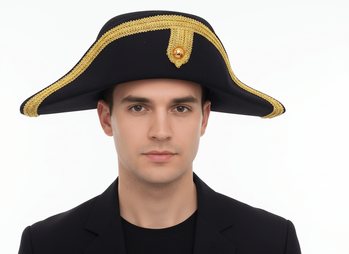 Handmade Wool Felt Napoleonic Military Bicorn Hat