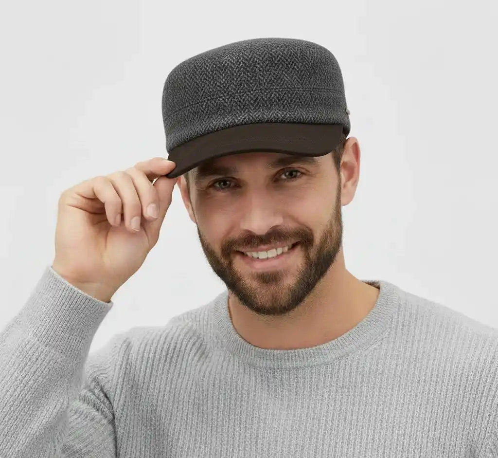  Novella Hats Herringbone Army Cap
