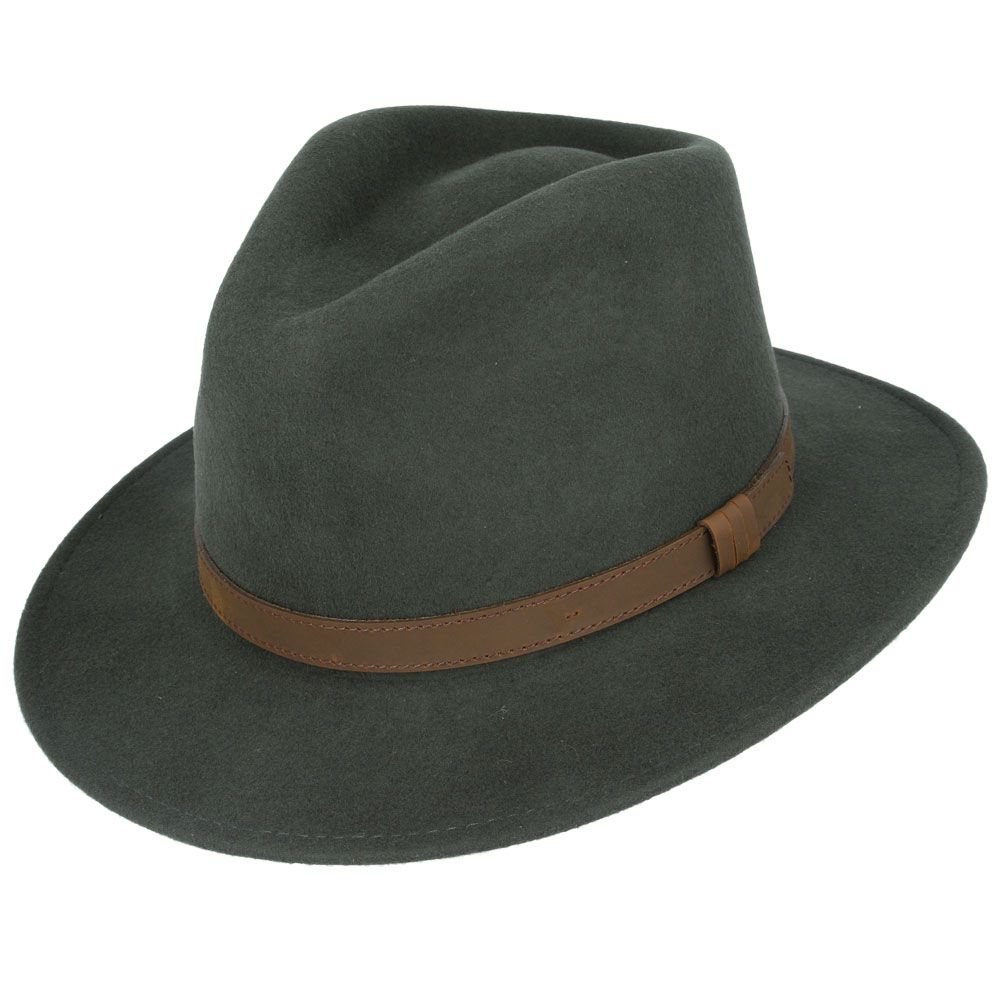 Crushable Wool Fedora Hat with Leather Band. Handmade, unisex, wide-brim (8cm) fedora with a 9cm high teardrop crown, 100% wool, cotton sweatband, and leather strap. Water-resistant and packable. Available in multiple sizes.

The Novella Hats Crushable Wool Fedora Hat is a stylish and functional accessory. Handmade with 100% premium wool, this unisex hat features a classic design with a modern teardrop crown and wide A-line shaped brim.