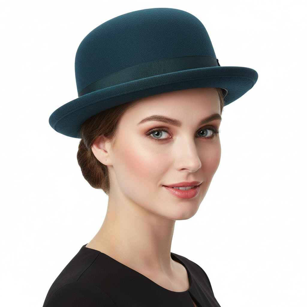 A handcrafted soft bowler hat made from 100% premium wool felt. Features a classic grosgrain band and flexible structure for all-day comfort.