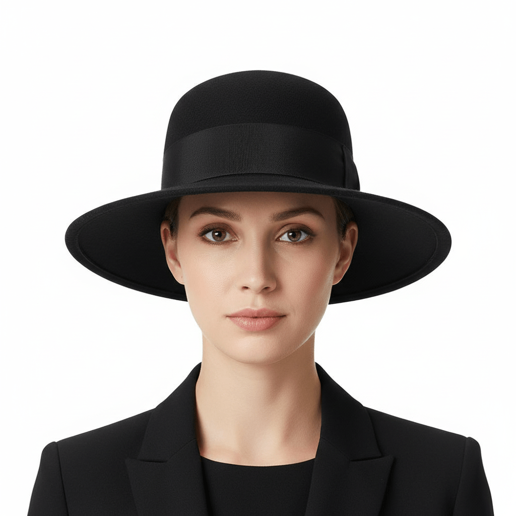 The Wool Bolero Spanish Hat is a striking accessory that embodies both tradition and style. Featuring a tall 14cm round crown and a wide 9cm flat brim, this hat is perfect for making a bold statement. Crafted from 100% wool felt, it offers durability and a structured fit, while the lack of lining keeps it lightweight and breathable.