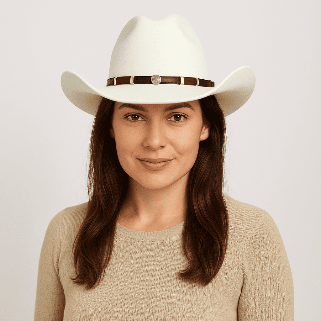 Western Wool Cowboy Hat – Classic Cattleman Style | Handmade Vintage American Wide Brim Hat - White
