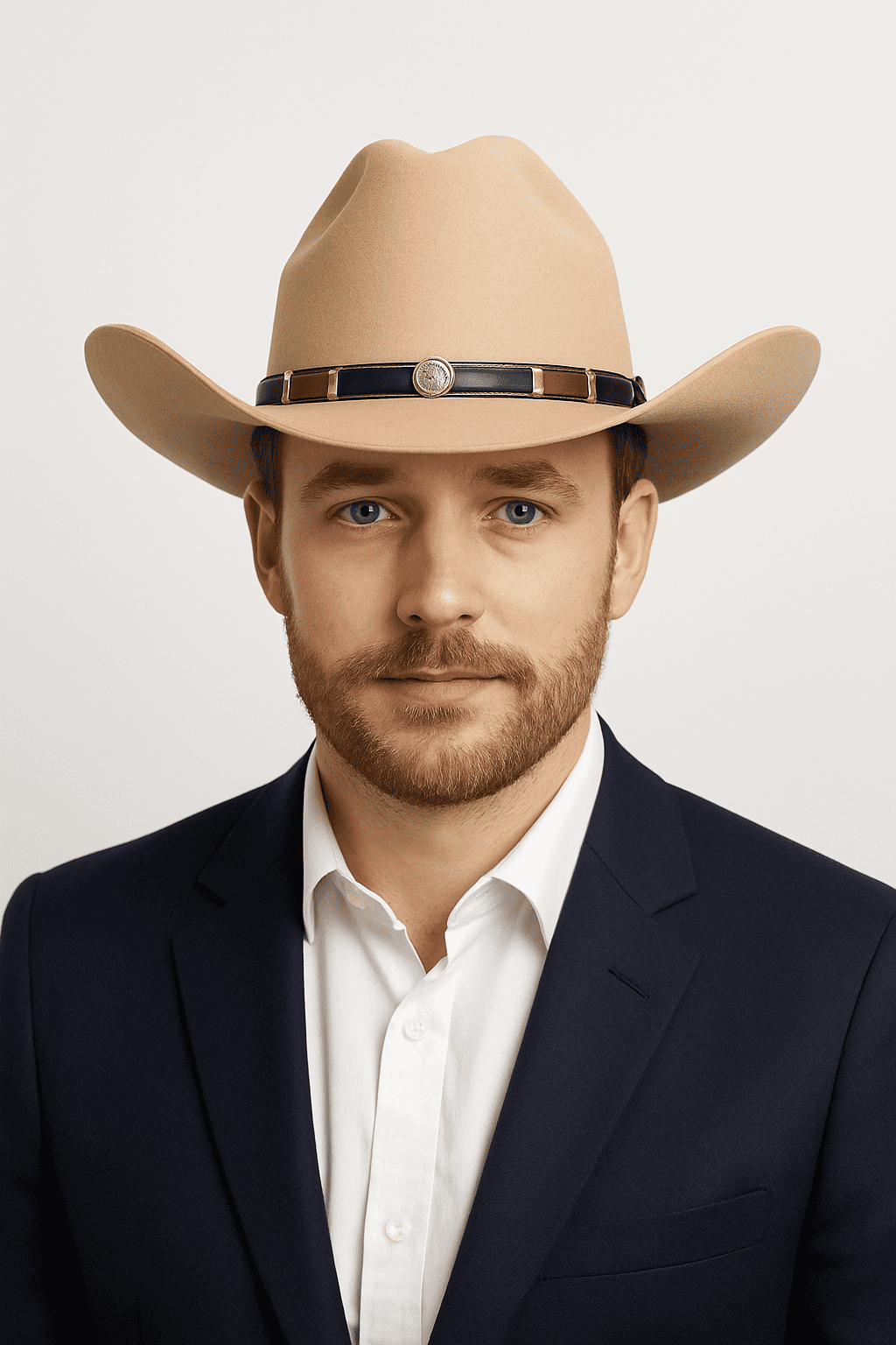 Western Wool Cowboy Hat – Classic Cattleman Style | Handmade Vintage American Wide Brim Hat - Camel