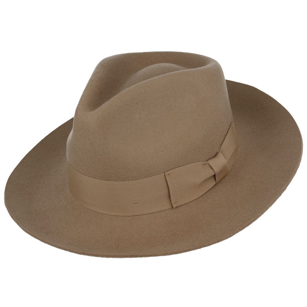 The Wool Fedora Hat Grace Snap-Brim is a versatile and stylish hat with a classic A-line shaped brim. Crafted from 100% wool, this wide stiff brim fedora is packable, allowing you to easily shape it for any occasion. The hat features a comfortable cotton sweatband, an approximately 10cm high crown.