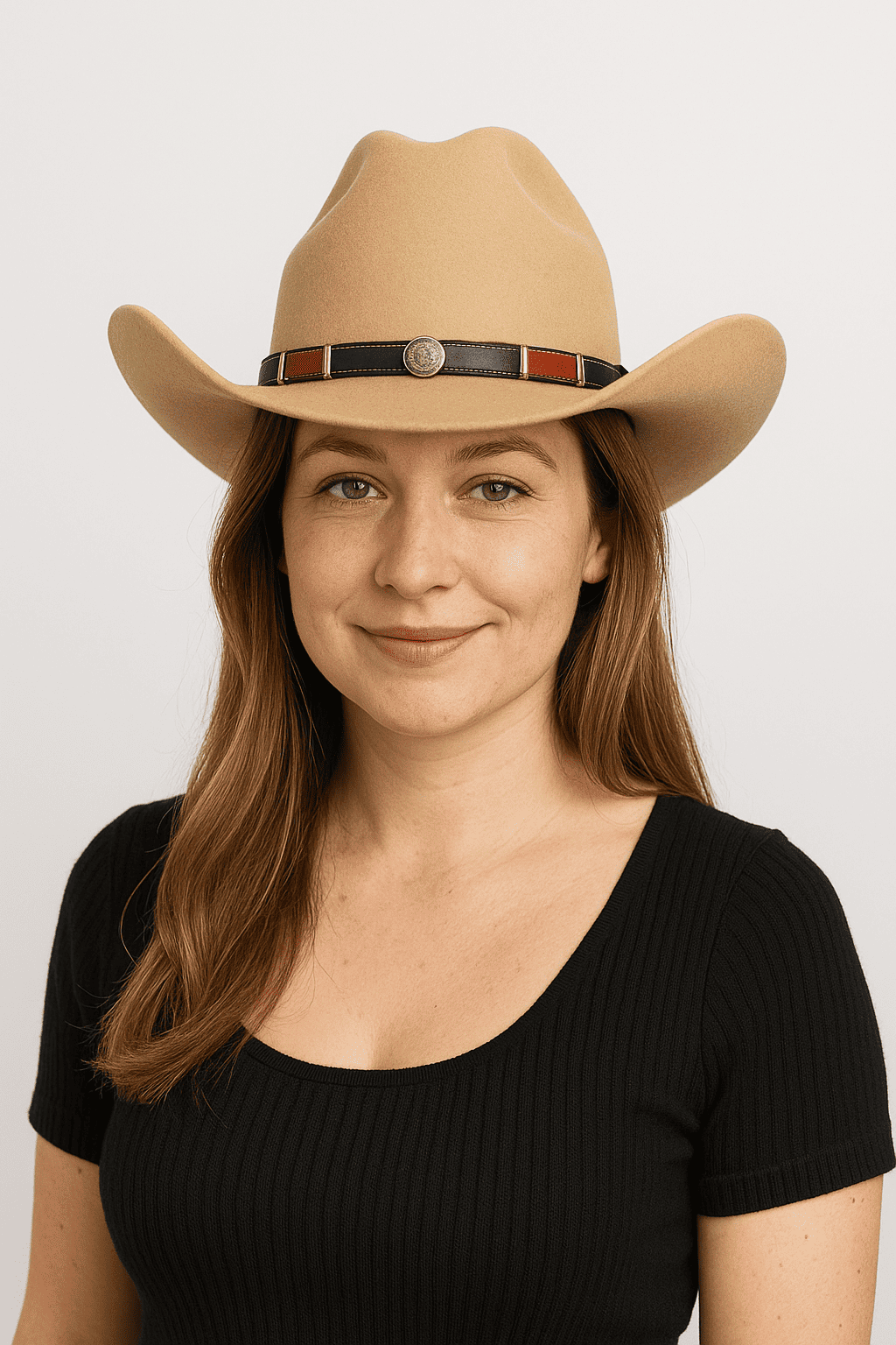 Western Wool Cowboy Hat – Classic Cattleman Style | Handmade Vintage American Wide Brim Hat - Camel
