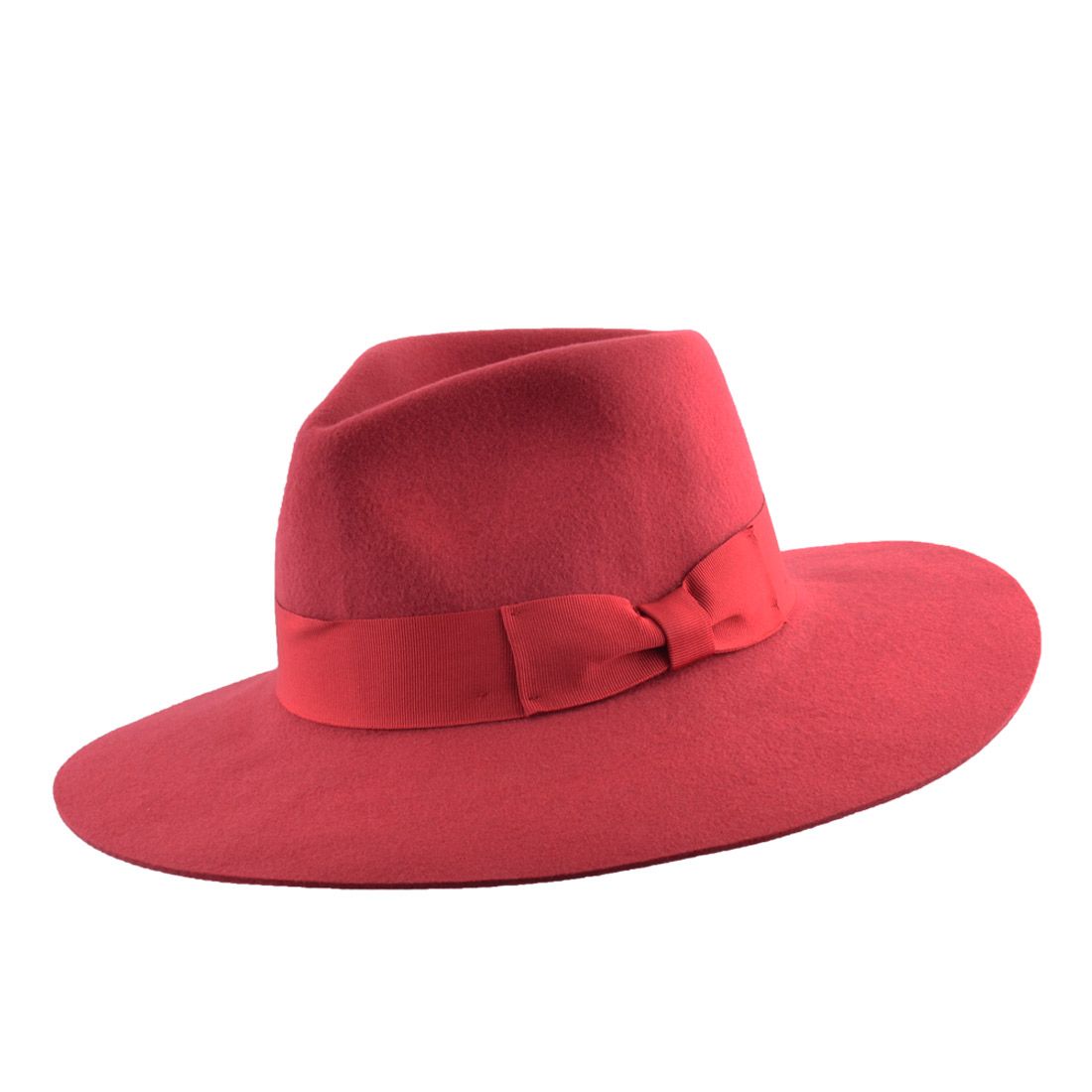 The Daisy Wide Stiff & Snap Brim Fedora Hat by Novella Hats is a versatile and stylish accessory for both men and women. Made of 100% wool felt, this fedora features a stiff crown and brim for a structured look. Available in ruby, black, and gold, the hat boasts an approximately 10.5cm high crown 