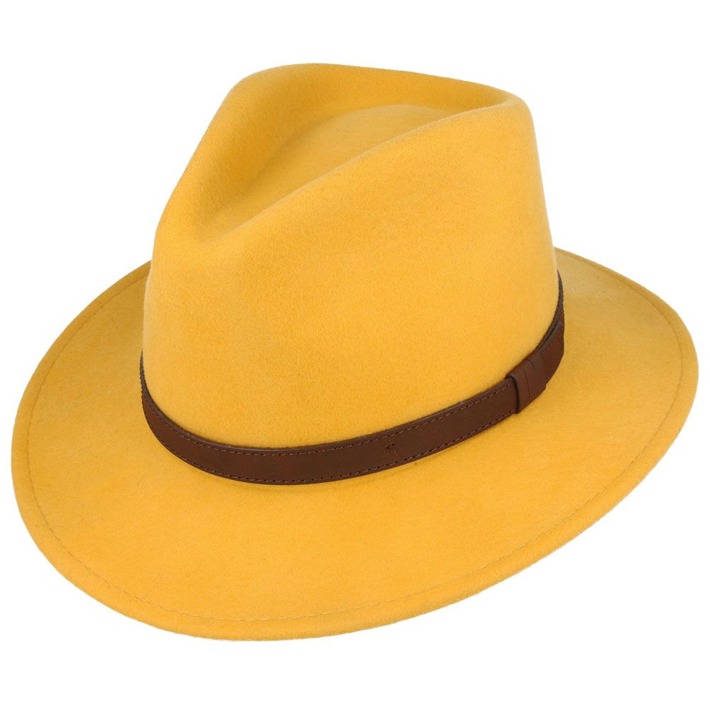 Crushable Wool Fedora Hat with Leather Band. Handmade, unisex, wide-brim (8cm) fedora with a 9cm high teardrop crown, 100% wool, cotton sweatband, and leather strap. Water-resistant and packable. Available in multiple sizes.

The Novella Hats Crushable Wool Fedora Hat is a stylish and functional accessory. Handmade with 100% premium wool, this unisex hat features a classic design with a modern teardrop crown and wide A-line shaped brim.