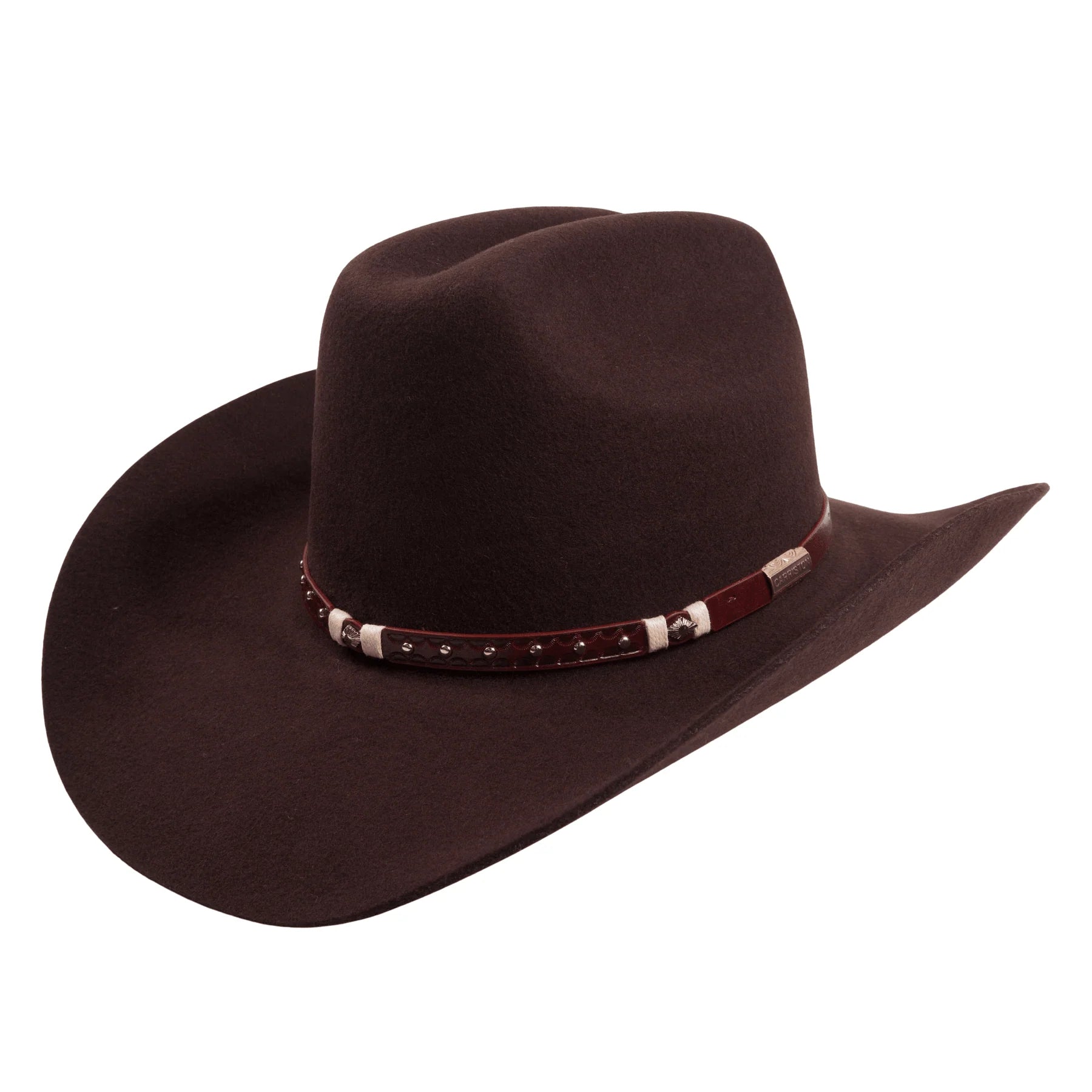 Wool Cattleman Cowboy Hat with Leather Band Wide Stiff Brim