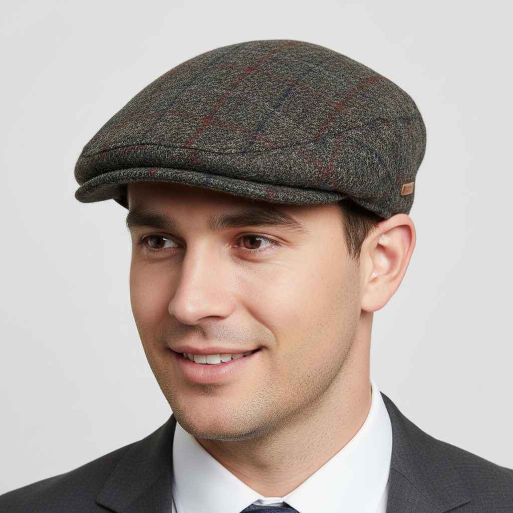 A premium 100% wool flat cap crafted for comfort and timeless style. Featuring quilted satin lining and a secure grosgrain sweatband, it’s perfect for everyday and semi-formal wear.