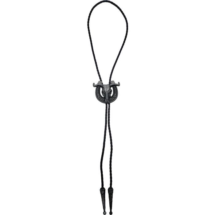 Front view of Cowboy Bolo Tie with decorative slide – Novella Hats