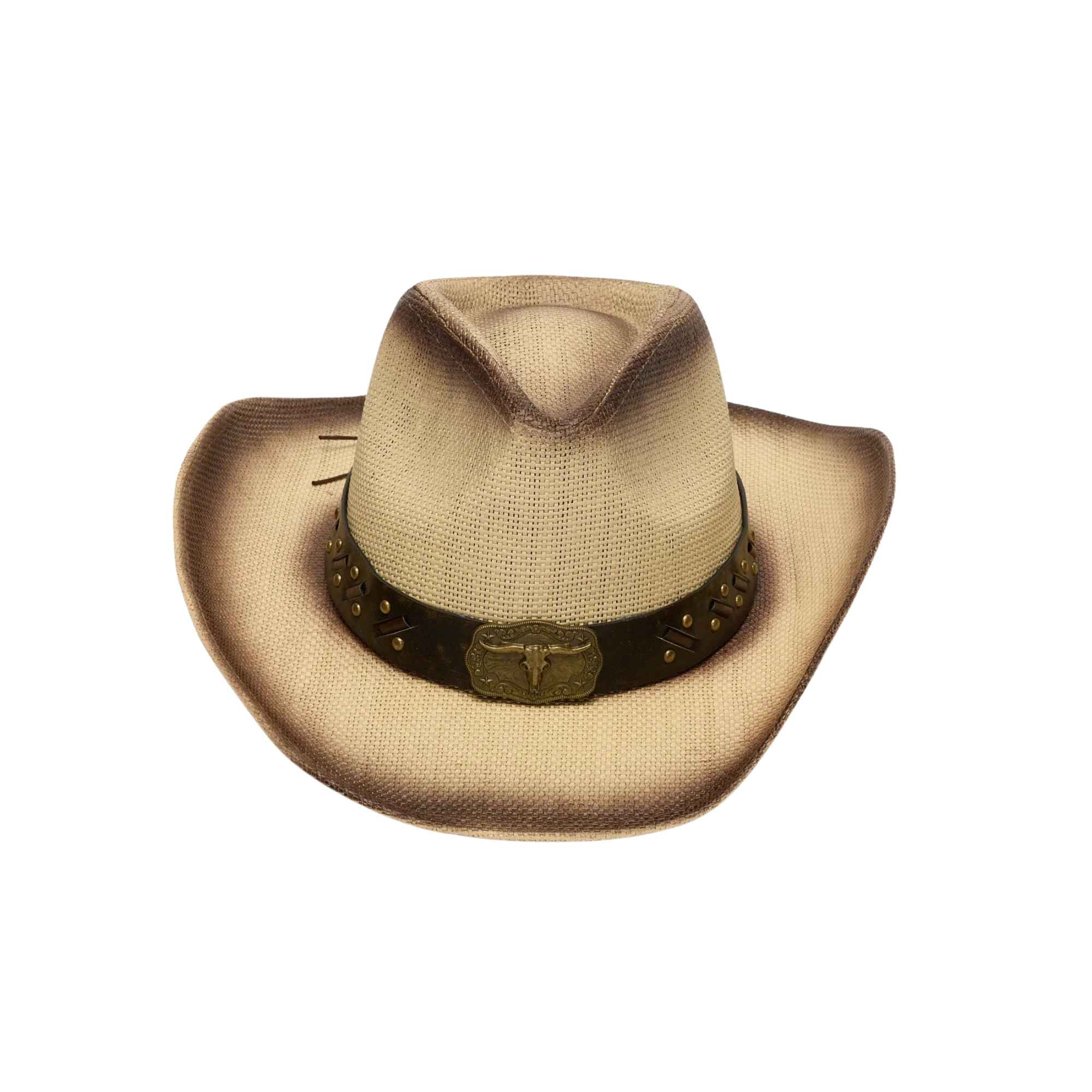 straw cowboy hat wide brim western style beige summer hat