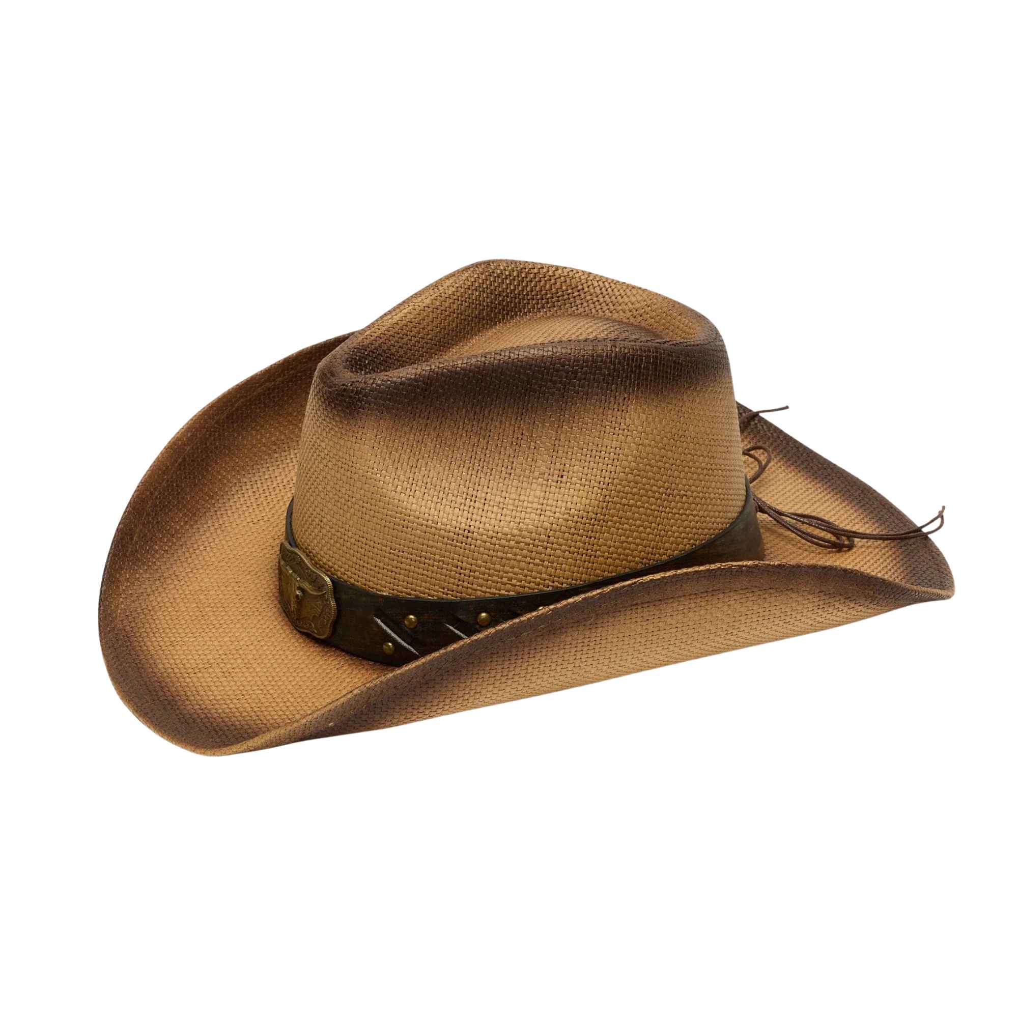 straw cowboy hat wide brim western style beige summer hat