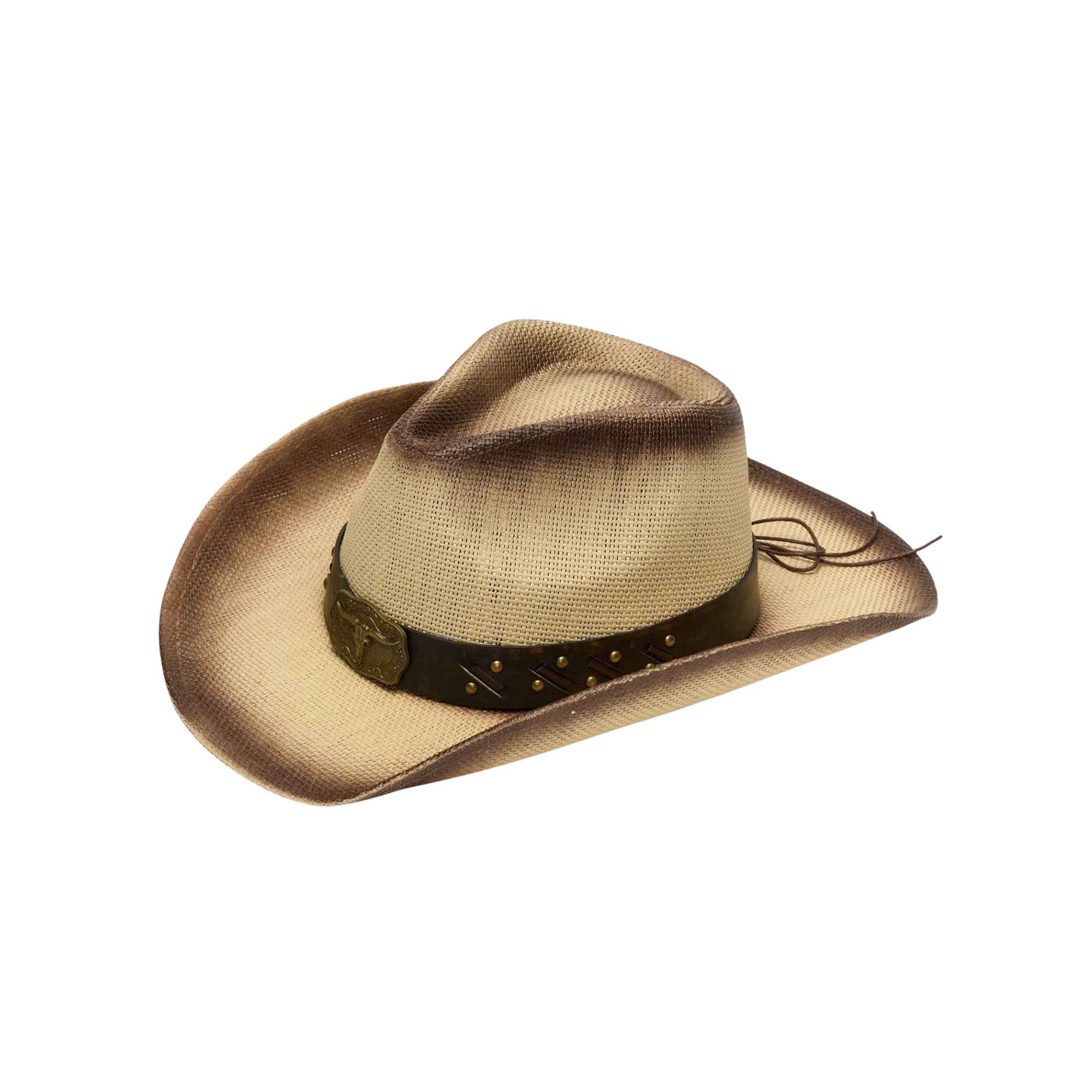 straw cowboy hat wide brim western style beige summer hat