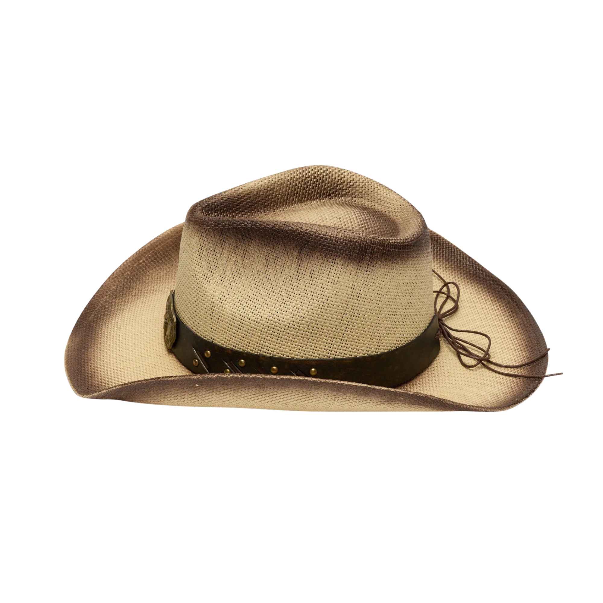 straw cowboy hat wide brim western style beige summer hat