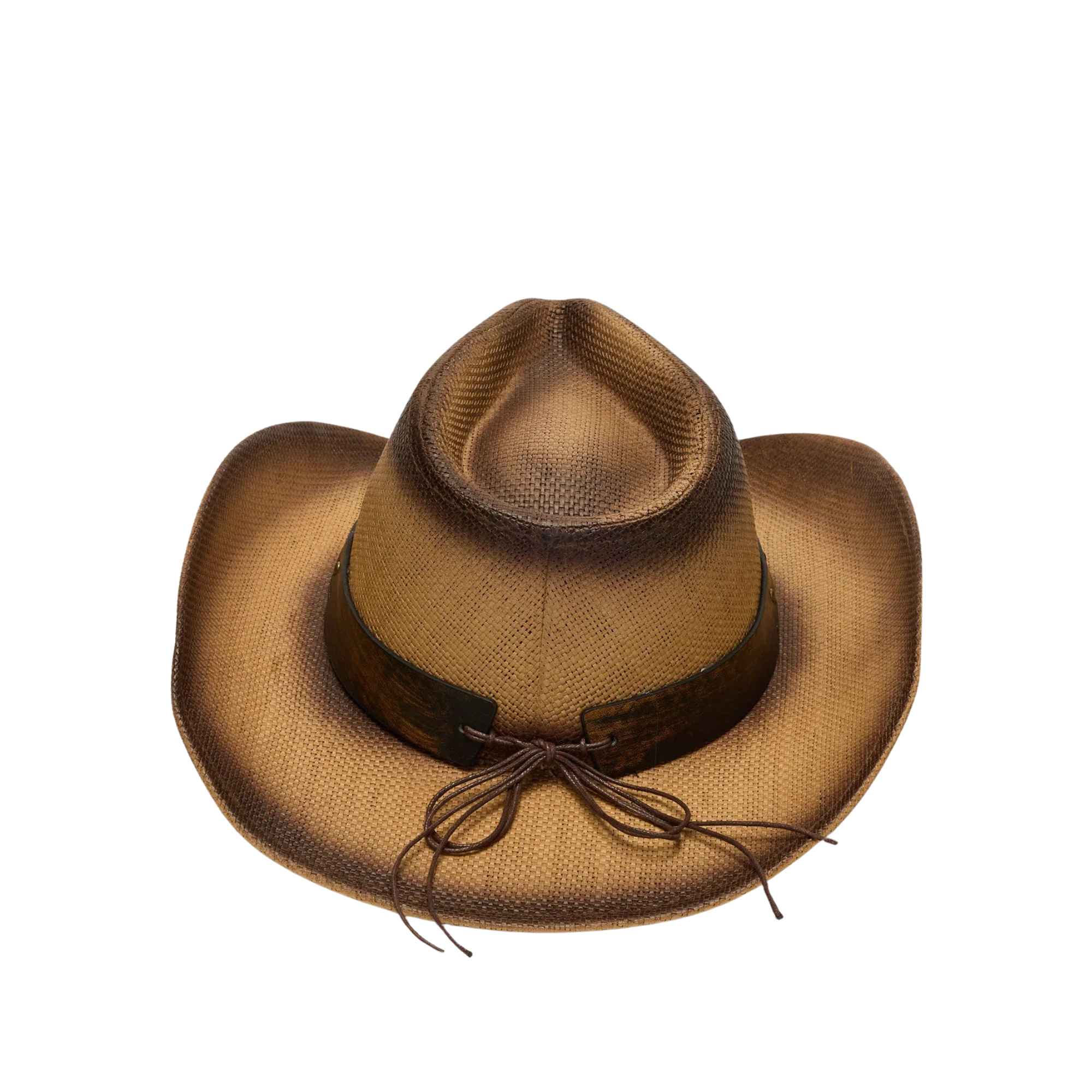 straw cowboy hat wide brim western style beige summer hat