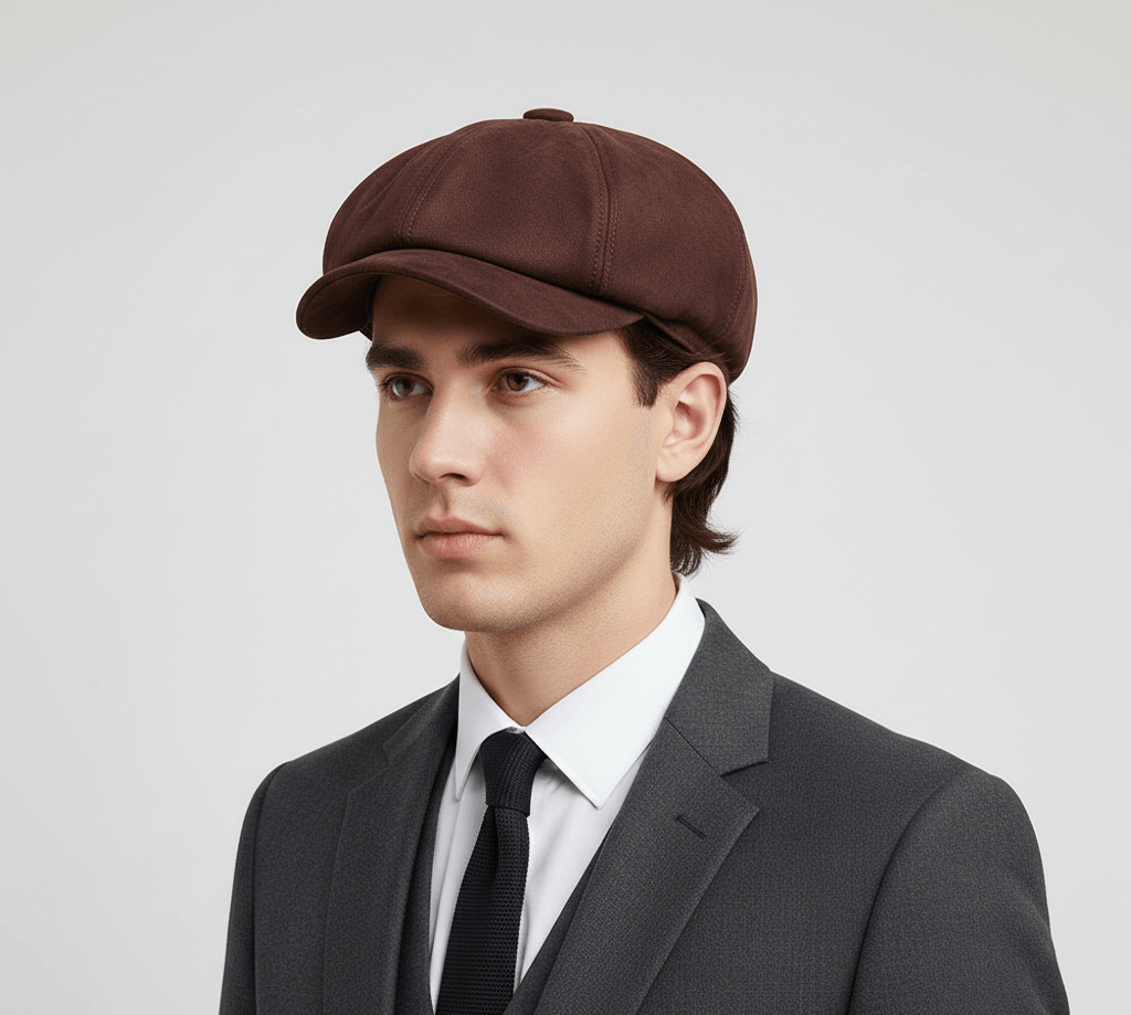 Embrace the timeless elegance and craftsmanship of this genuine Leather Newsboy Cap, also known as a cabbie cap, perfect for adding a touch of sophistication to any outfit.