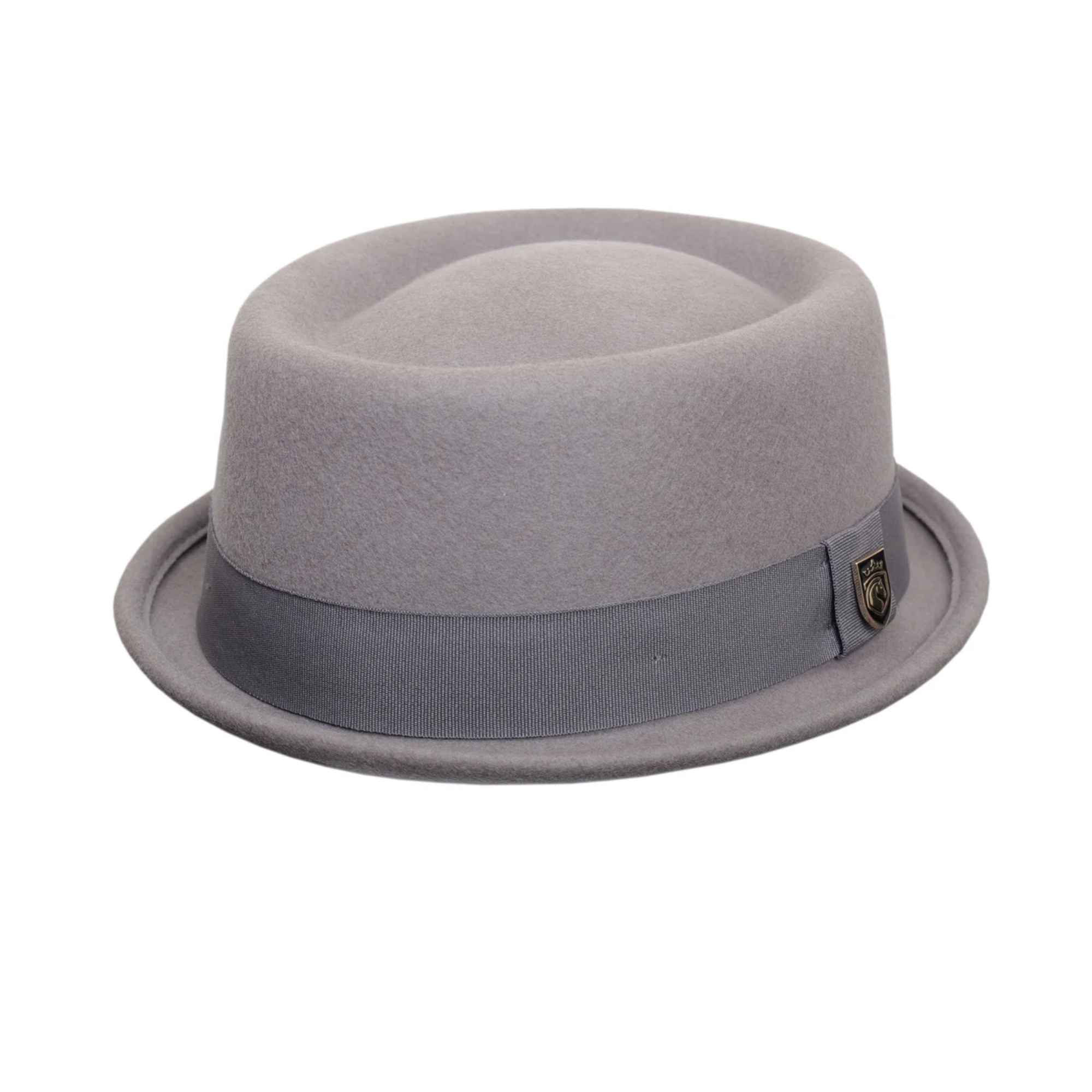 Classic 100% wool pork pie hat with short brim for men and women