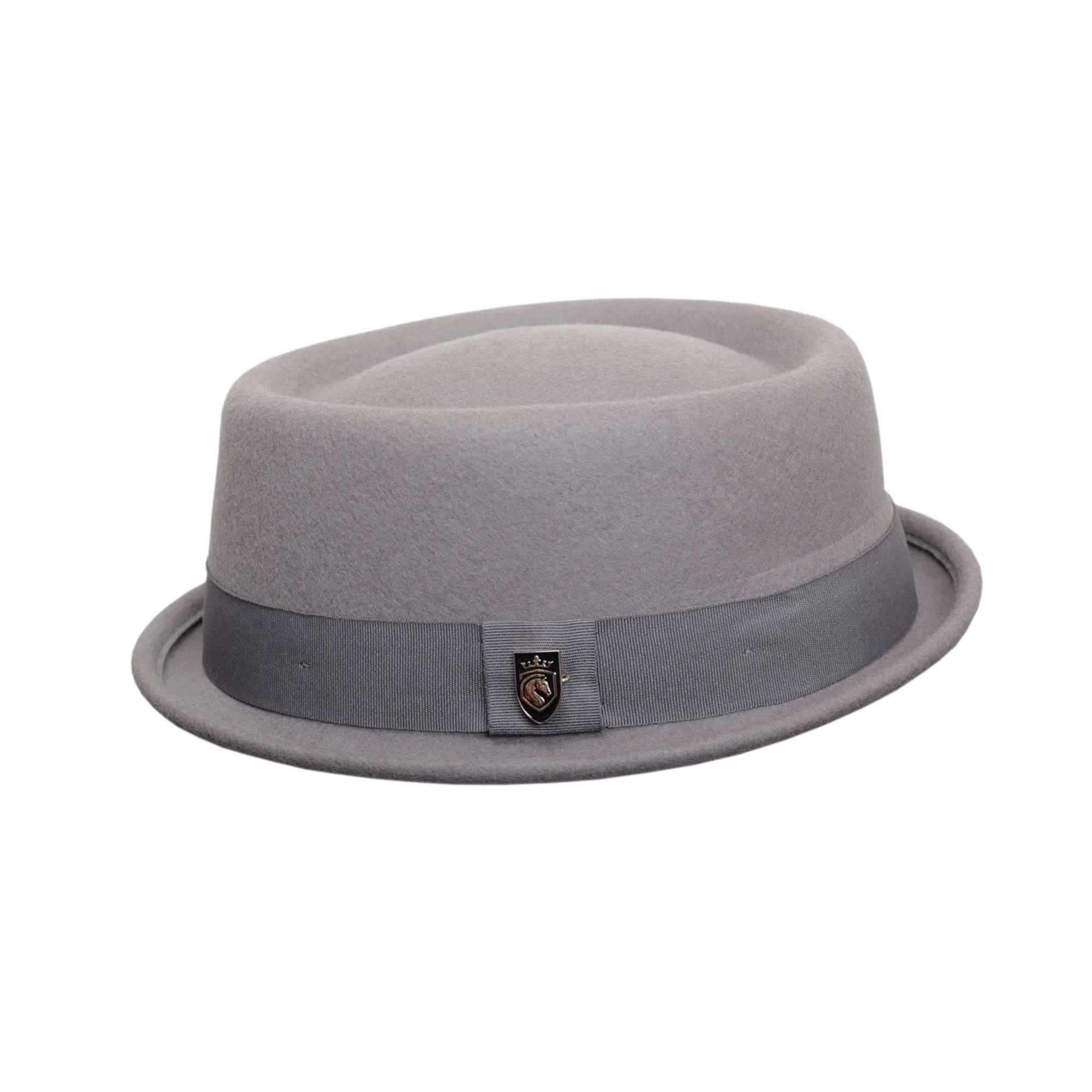 Classic 100% wool pork pie hat with short brim for men and women