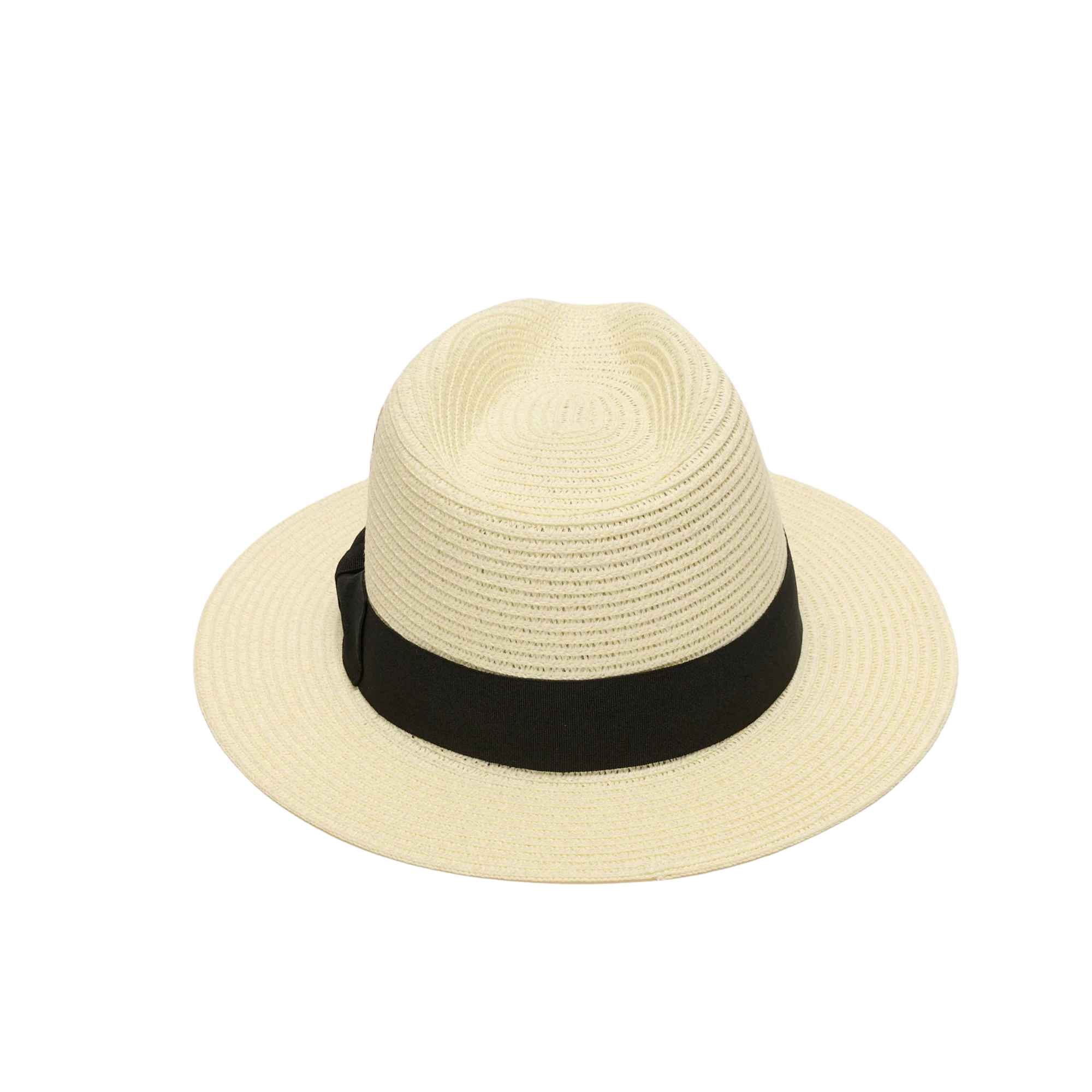 Paper straw fedora hat beige wide brim lightweight summer sun hat