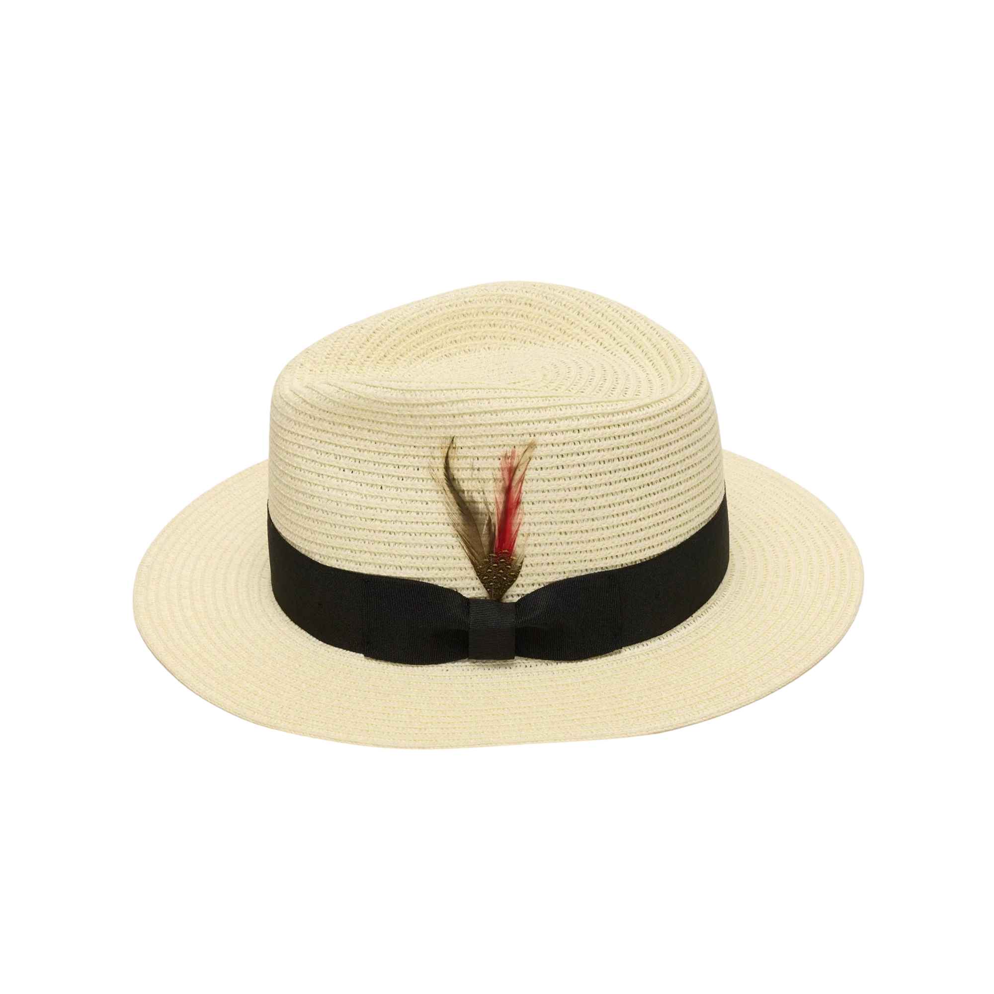 Paper straw fedora hat beige wide brim lightweight summer sun hat