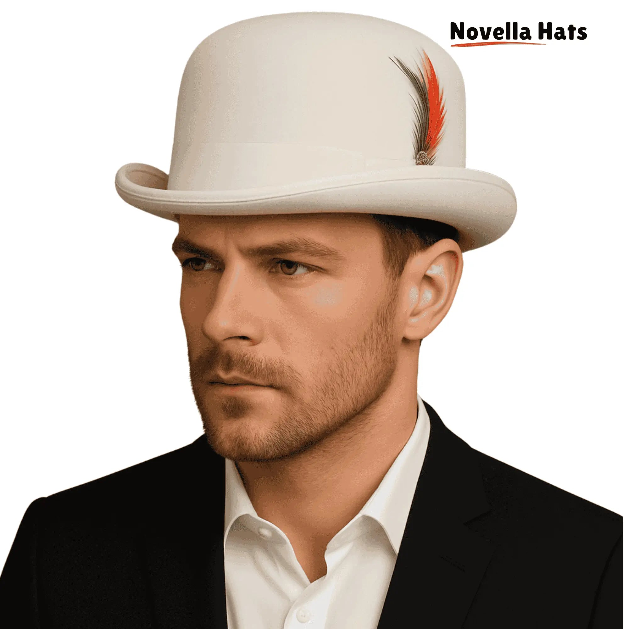 Hat fur felted wool made in England Gray Gotland Wool Felted Top Hat | FeltHappiness Hats main image 3