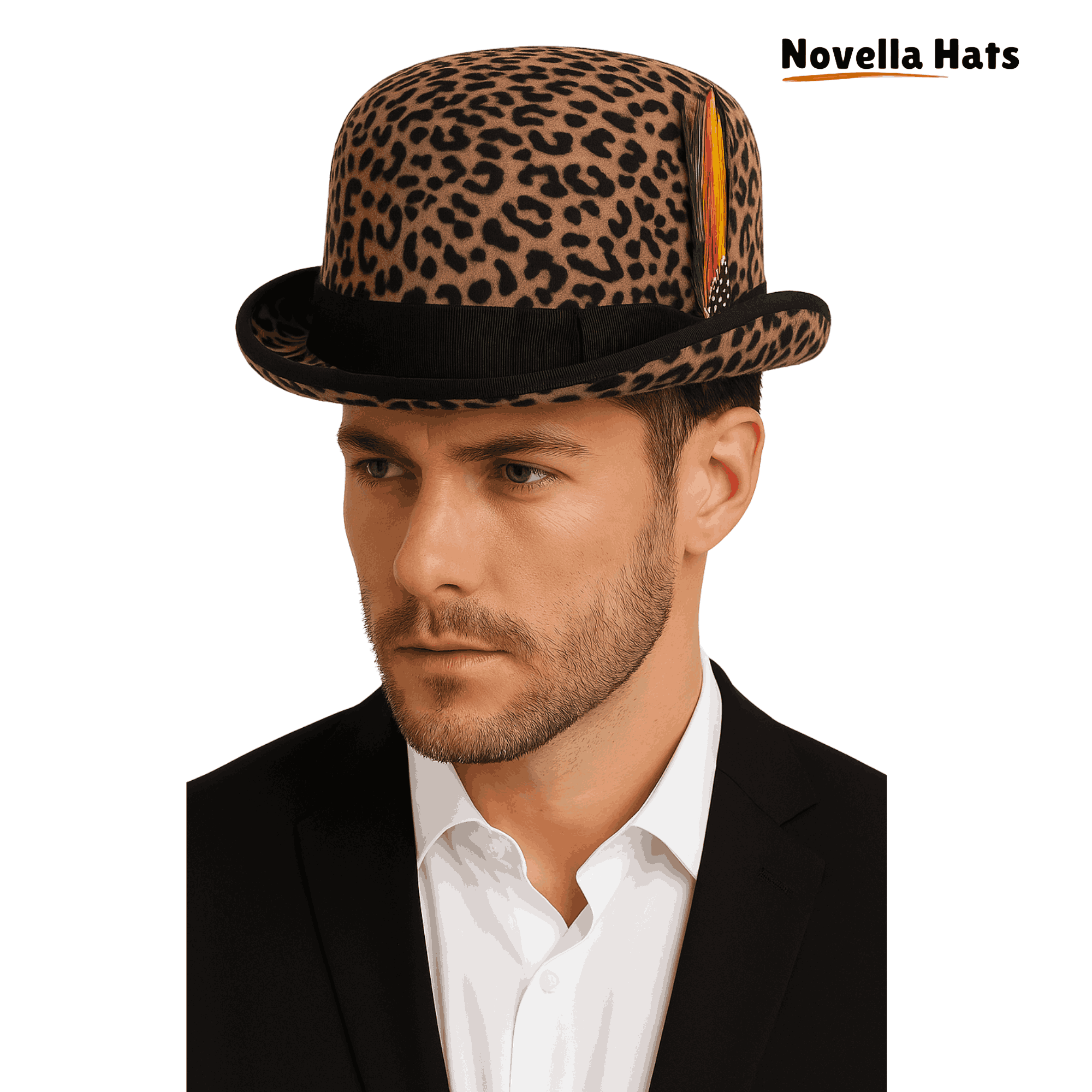 Black Wool Felt Bowler Derby Hat - Authentic English Design