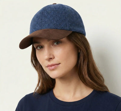 Wool and Suede Baseball Cap - Novella Hats